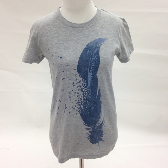 Threadless Tops - SOLD Heather Gray Feather Tee