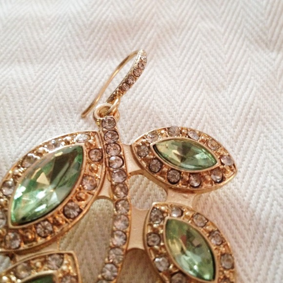Gold & Rhinestone Statement Earrings - Picture 3 of 3
