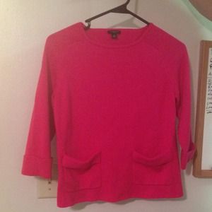 Ann Taylor Bright Pink Swater with pokets