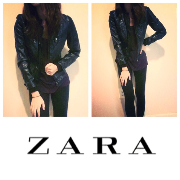 ZARA) Leather Jacket in New Condition - Picture 4 of 4