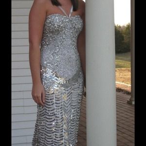 Silver formal dress
