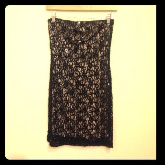 Sequin black tube dress