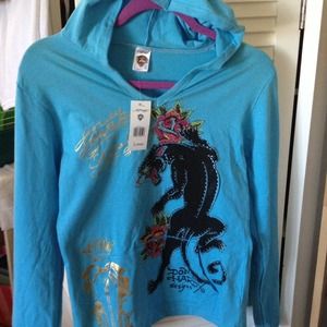 NOT FOR SALE Authenic Ed Hardy Shirt with Hood S