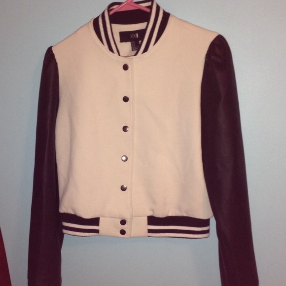 Black and white forever21 letterman jacket