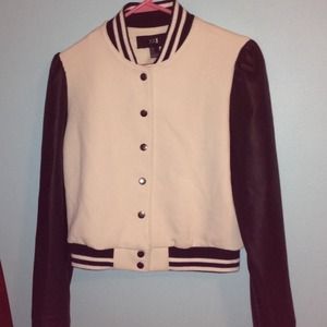 Black and white forever21 letterman jacket