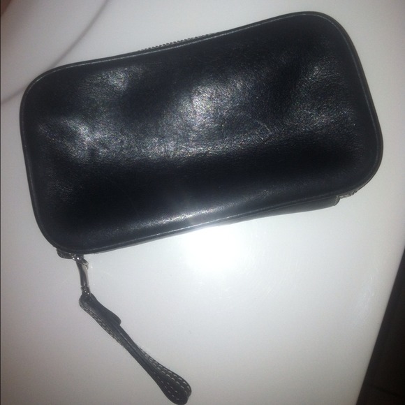Coach leather wristlet travel pouch
