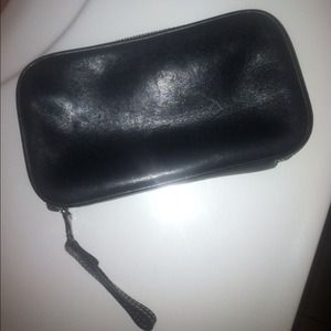 Coach leather wristlet travel pouch