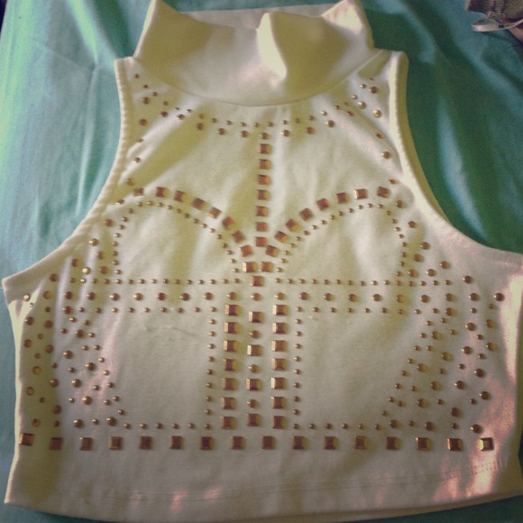 🚫sold🚫Studded turtleneck with gold studs