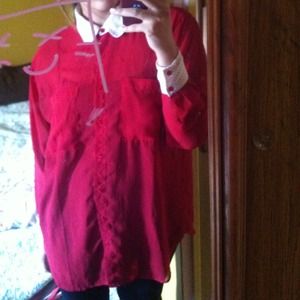 American Apparel Chiffon button down shirt