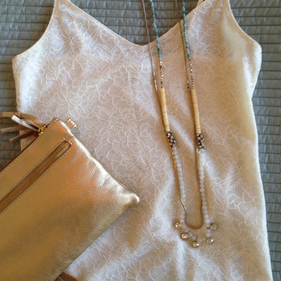 ***sold***Ivory Banana Republic lace Top