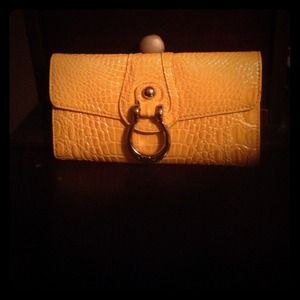 Faux Alligator Wallet Yellow