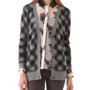 ☑️SOLD-Madewell checkered wool cardigan