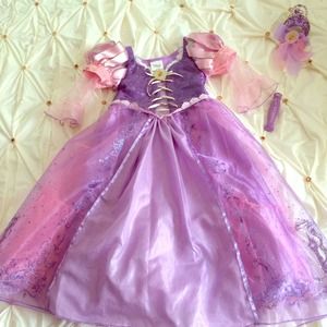 Disney Rapunzel dress and wand