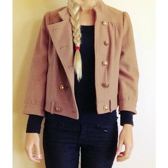 Anthropologie wool 3/4 sleeve coat size 4
