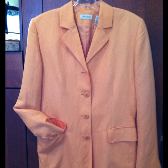 ๐HP!๐Ann Taylor Tangerine Linen/Rayon Blazer - Picture 2 of 4