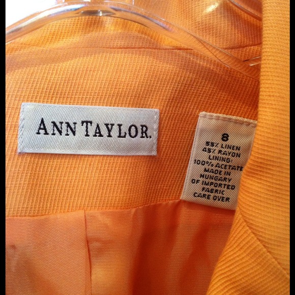 ๐HP!๐Ann Taylor Tangerine Linen/Rayon Blazer - Picture 3 of 4