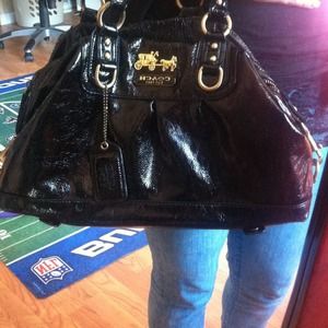 Black patent Coach