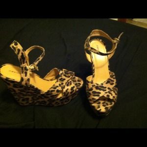 Cheetah print wedges