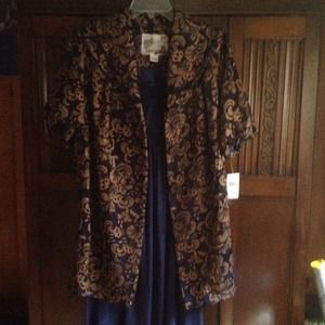Blue and gold  Kensie long blazer