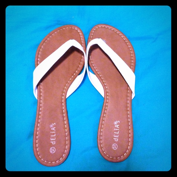 White flip flops