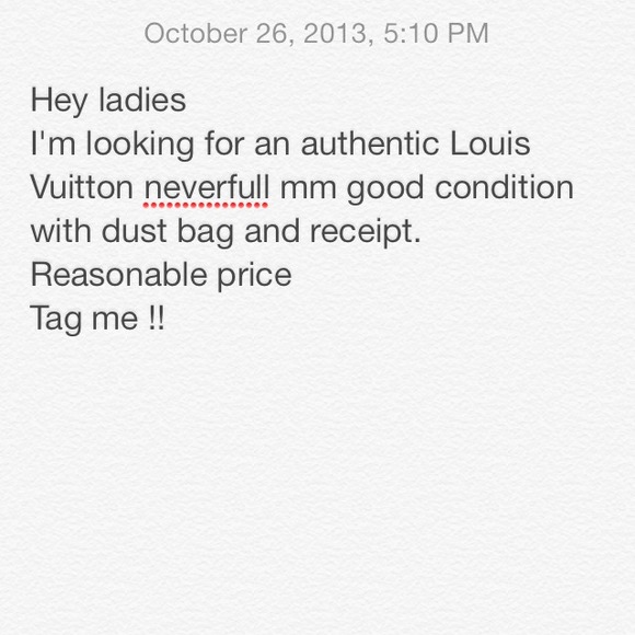 Looking for Louis Vuitton Neverfull MM authentic