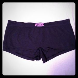 New Victoria's Secret Pink Boy Shorts Sz Sm Black