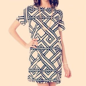 Ivory & black printed dress : Everly
