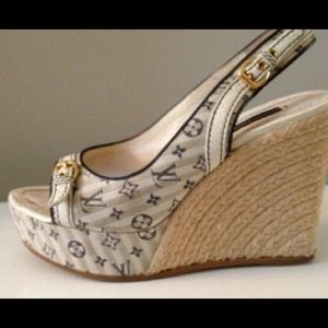 Authentic Louis Vuitton Denim Espadrilles