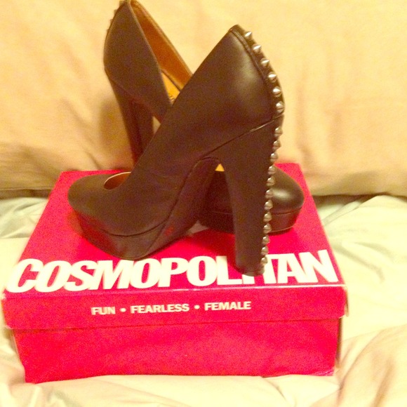 Black studded heels
