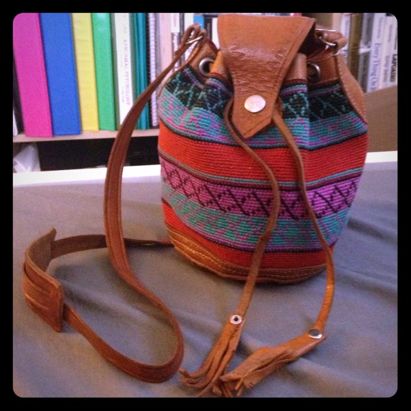 Vintage Native Print Mini Drawstring Bag