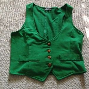 Green Cropped Vest
