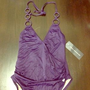 French Connection One Piece Halter Bathing Suit