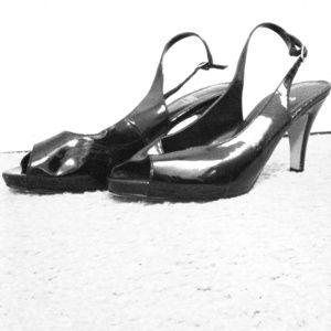 Black Patent Leather Slides