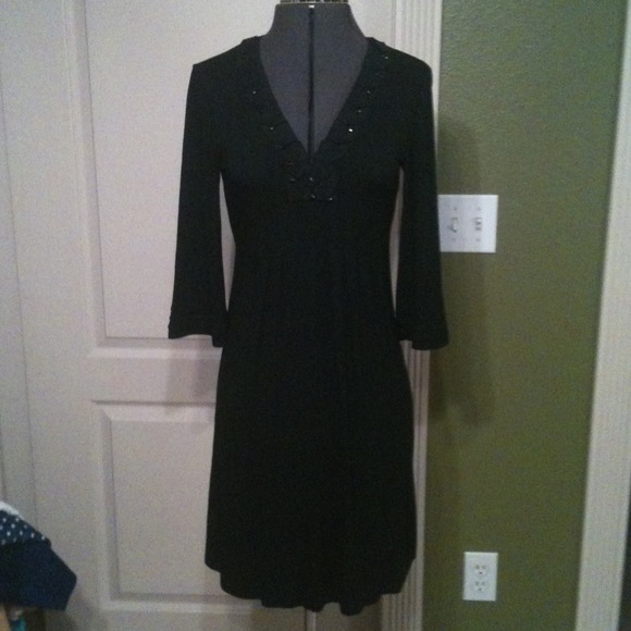 Black Dress with Beaded Detail