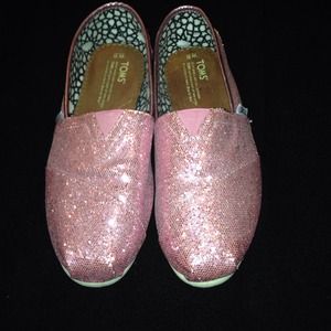 Pink Glitter Toms