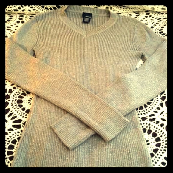 Basic Editions Silver Sparkly Sweater