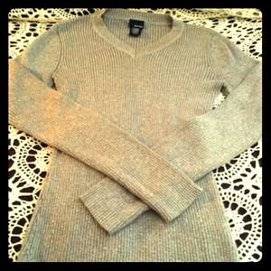 Basic Editions Silver Sparkly Sweater
