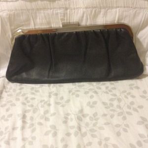 Black Leather Express Clutch