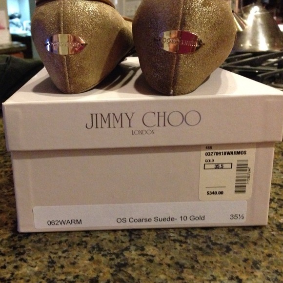 Gold Jimmy Choo flats.  Size 35.5 - Picture 4 of 4