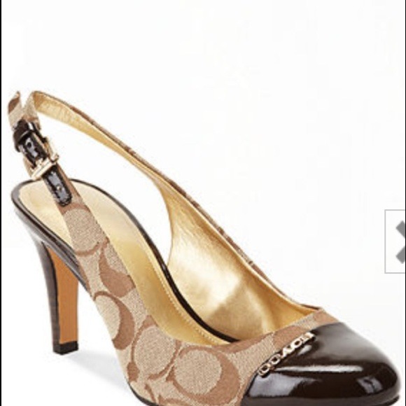 Authentic COACH Weiling Pump (Khaki/Chestnut)
