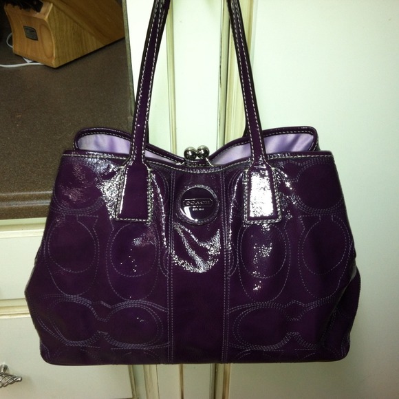 Coach Bags Purple Purse Rich Eggplant Color Poshmark