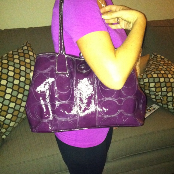 Coach Bags Purple Purse Rich Eggplant Color Poshmark