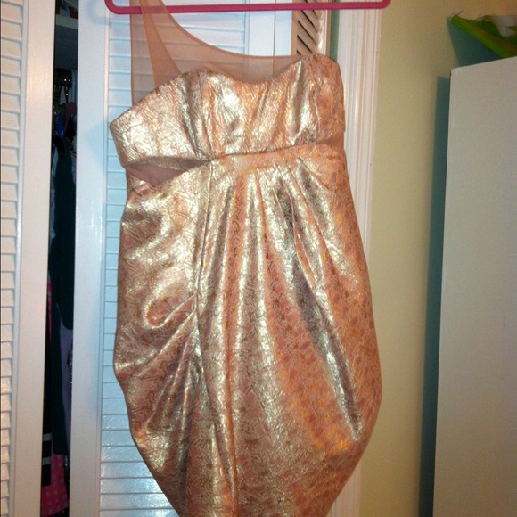 Gold and pink cocktail dress