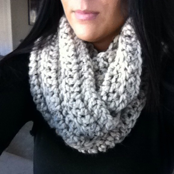 Oatmeal colored infinity scarf