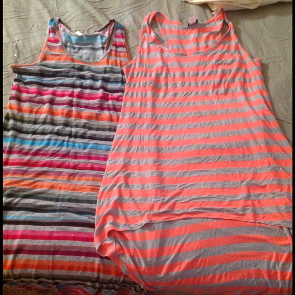 One long with split and one high low dresses
