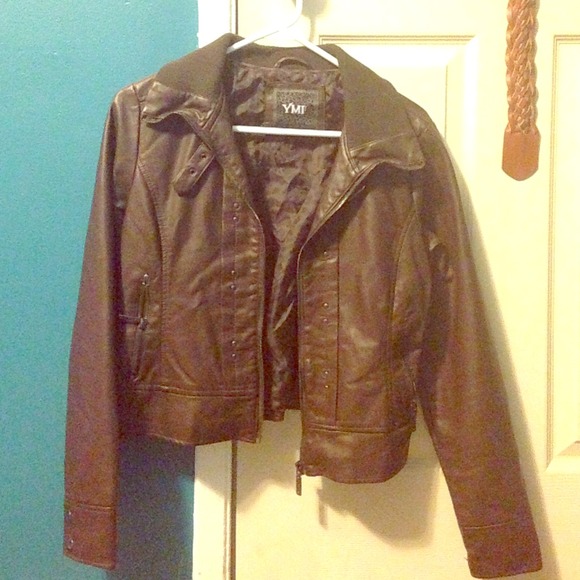 Brown leather jacket