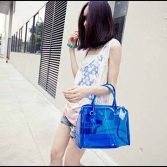 NWOT Transparent blue purse (reserved)