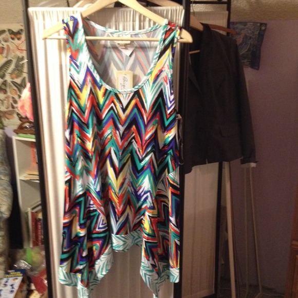 Colorful chevron top