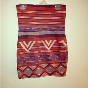 Tribal Print high-waisted skirt