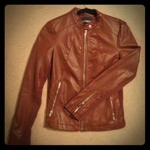 Express motor style leather jacket